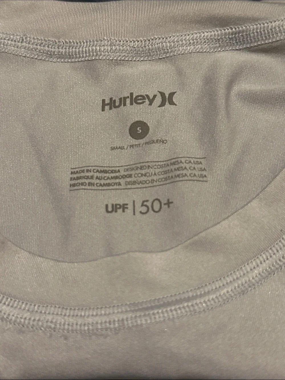 Hurley Men’s Light Gray Tee with Teal Logo